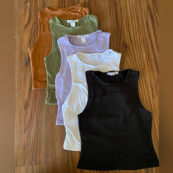 Charlotte Russe Tops - Charlotte Russe Multicolor Crop Tank Tops - Black, White, Lavender, Olive, Rust